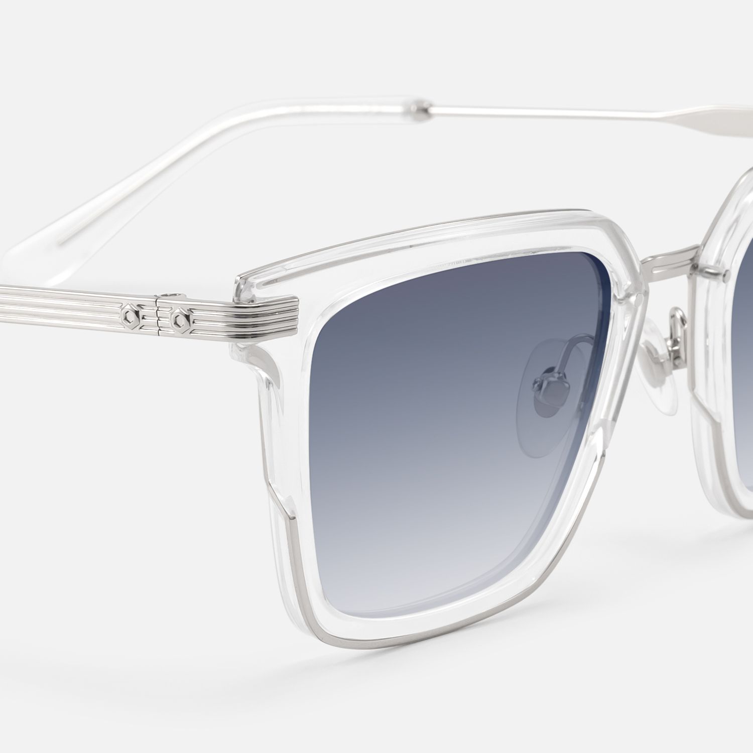 Kassel - Gray Tint Large Transparent Sunglasses | Vooglam Design Details