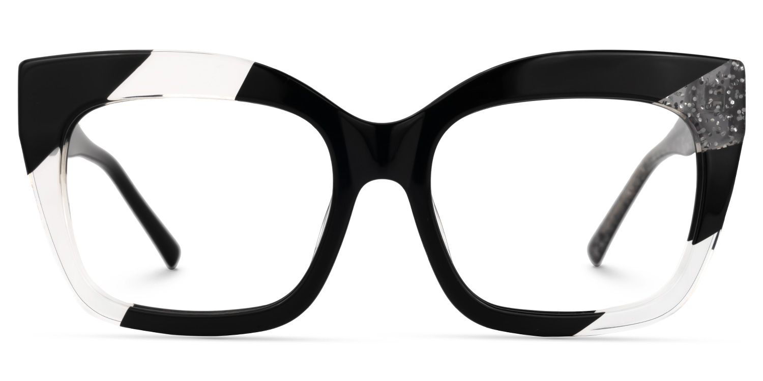 Terrie - Square Black Eyeglasses | Vooglam Angle View