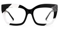 Terrie - Square Black Eyeglasses | Vooglam Angle View