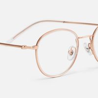 Harlow - Oval Gold Eyeglasses | Vooglam Design Details