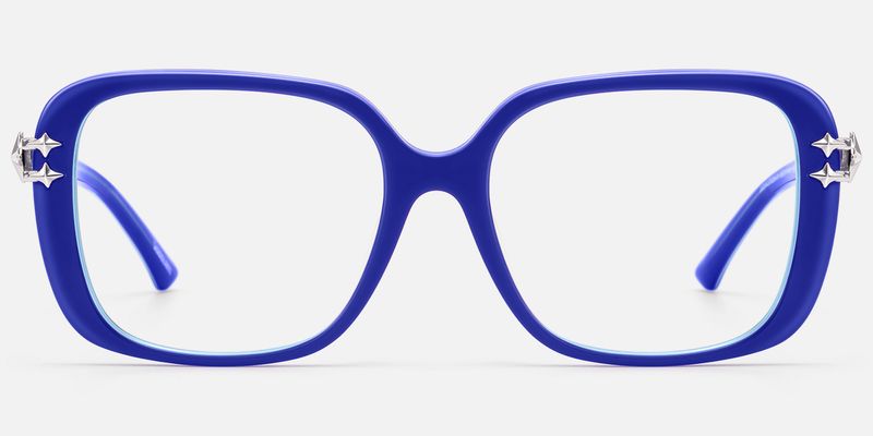 Nova - Bright Blue Star Deco Double Wire Glasses by Vooglam