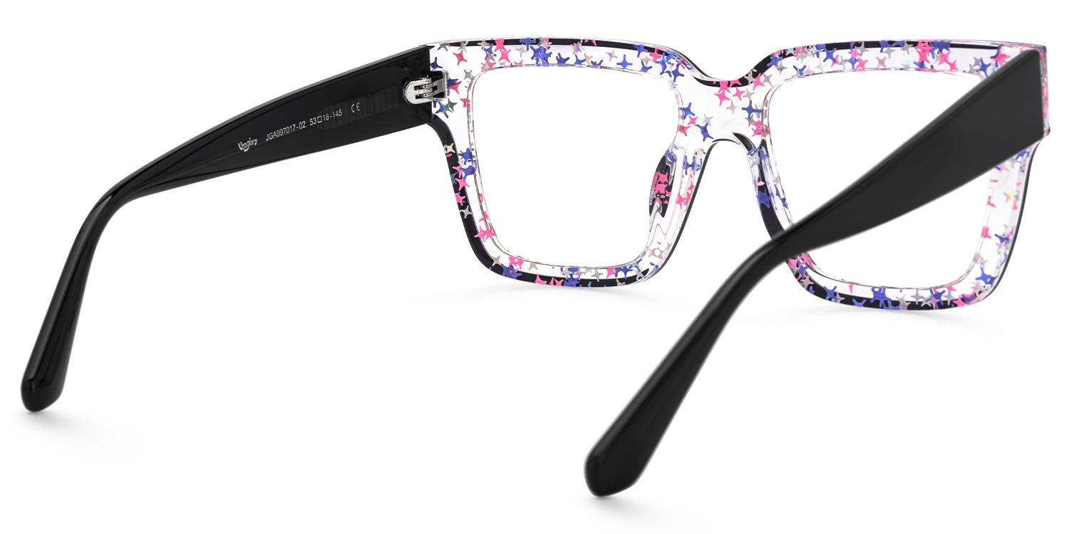 Naiya - Square Black Eyeglasses by Vooglam - Side View