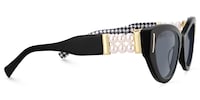 Sadah - Retro Black Cat-Eye Sunglasses Houndstooth Arms - 4