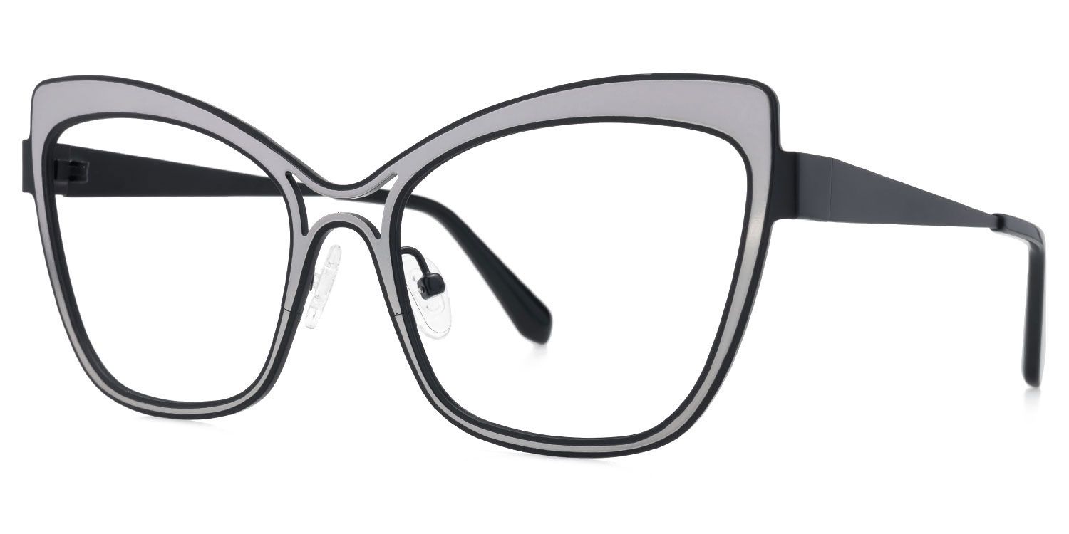 Eleuterio - Butterfly Black Eyeglasses | Vooglam Front View