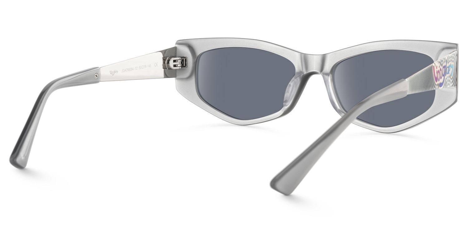 Tahiya - Geometric Grey Sunglasses | Vooglam Side View