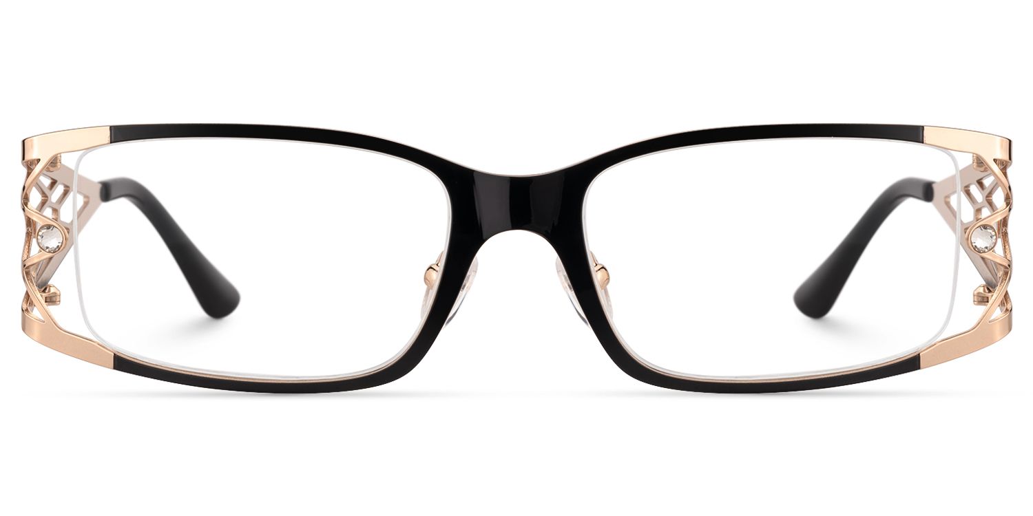 Rainey - Rectangle Two-tone Eyeglasses | Vooglam Angle View
