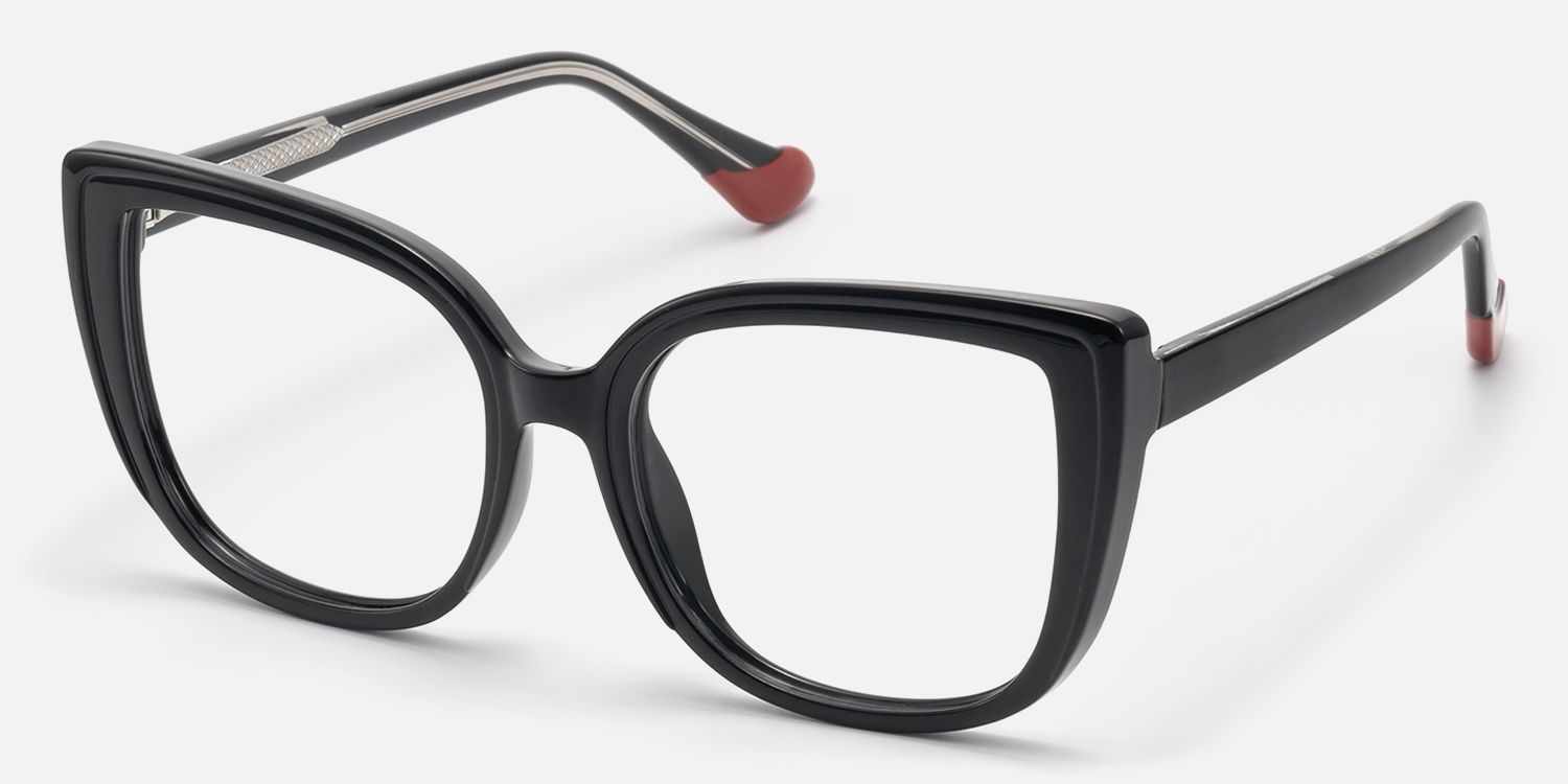 Darena - Cat Eye Black Eyeglasses | Vooglam Front View