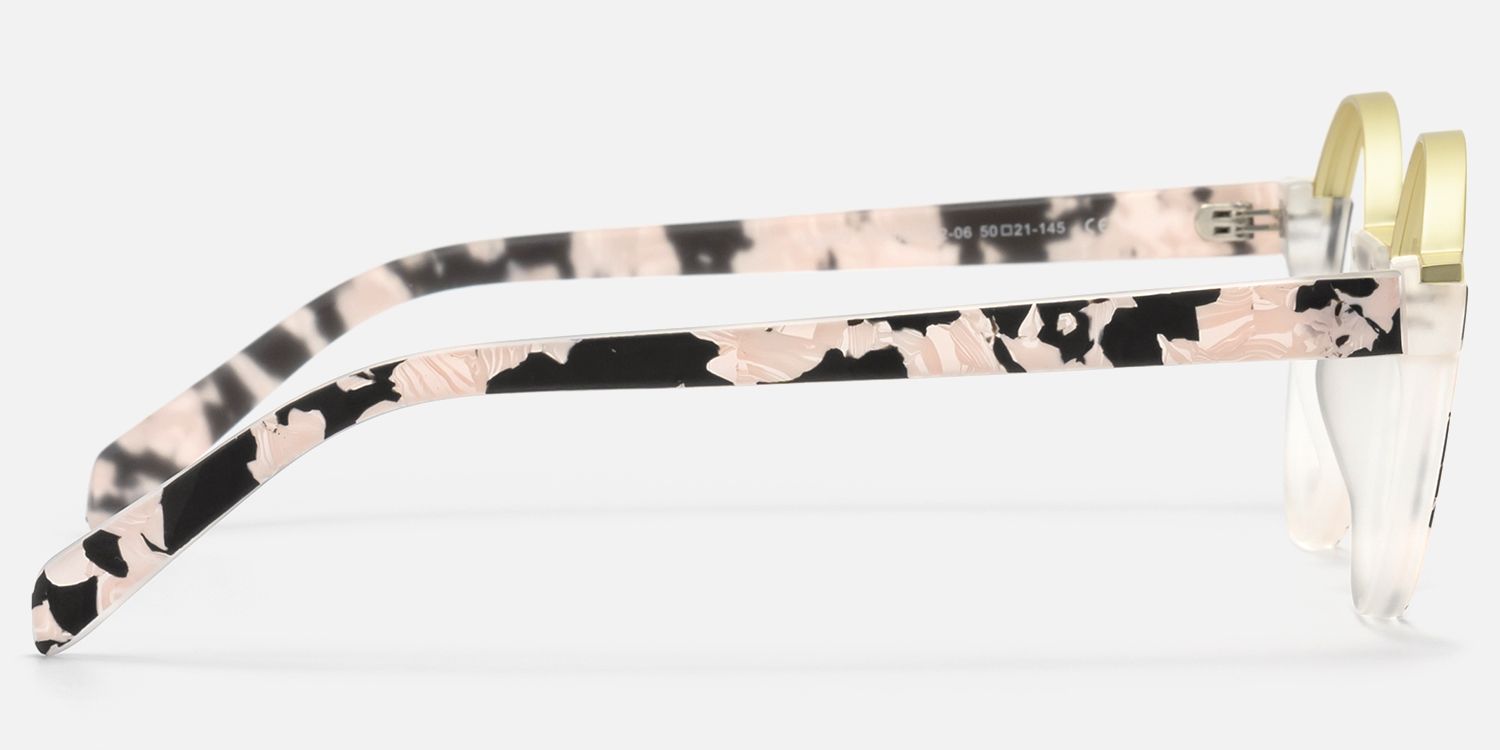 Latina - Round Floral Eyeglasses | Vooglam Side View