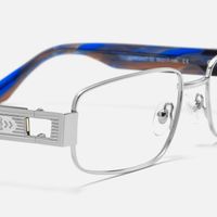 Cypher - Rectangle Silver Eyeglasses | Vooglam Design Details