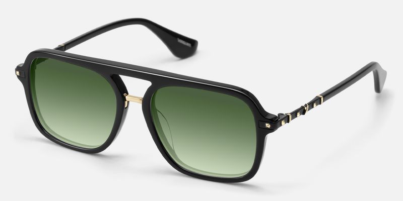 Marfa - Black Acetate Yellow Sunglasses | Vooglam