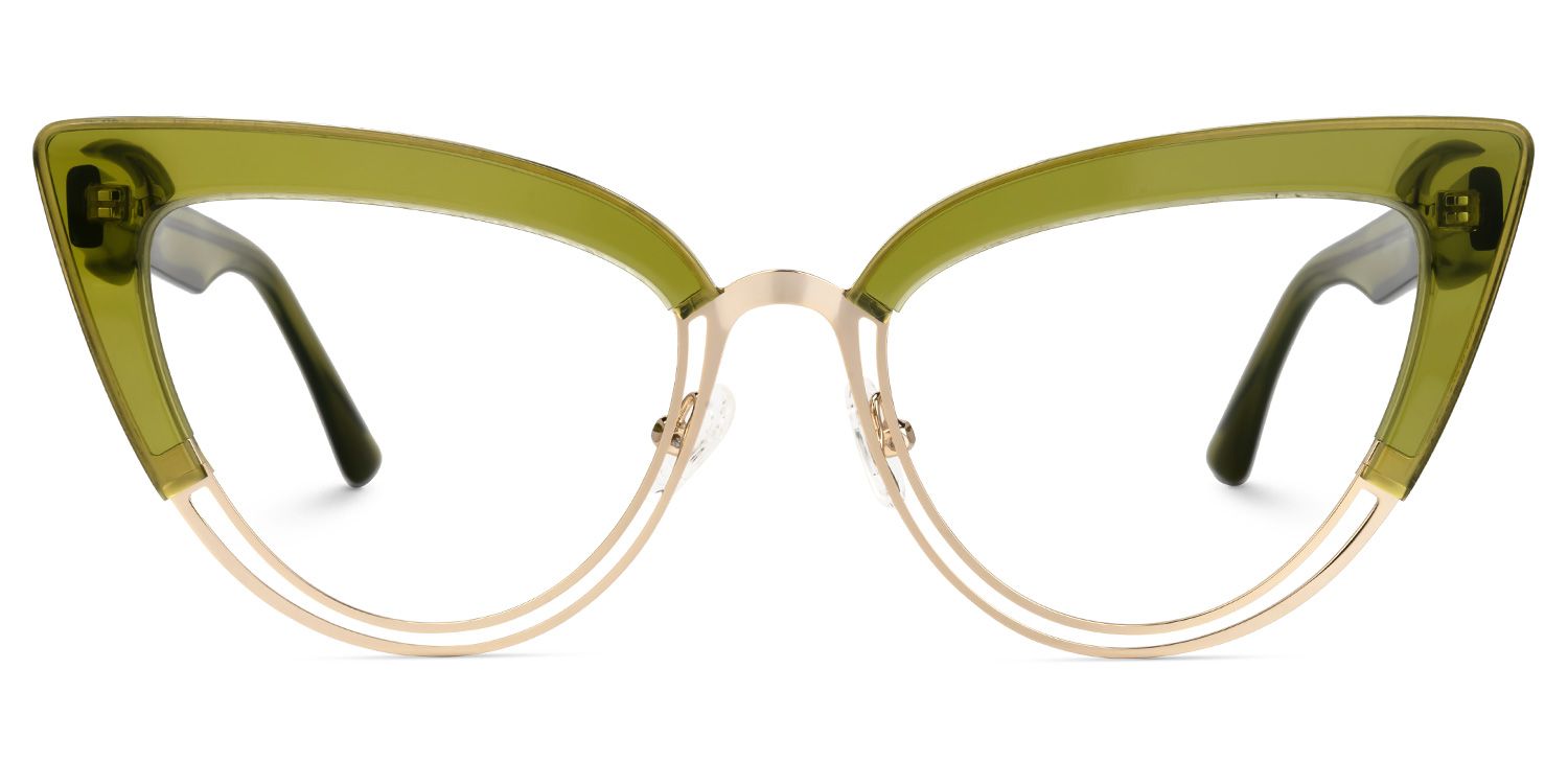 Daryl - Cat Eye Green Eyeglasses | Vooglam Angle View