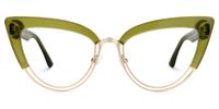 Daryl - Cat Eye Green Eyeglasses | Vooglam Angle View