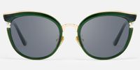 Retro Classic Hunter Green Sunglasses Cat Eye Shape | Vooglam Angle View