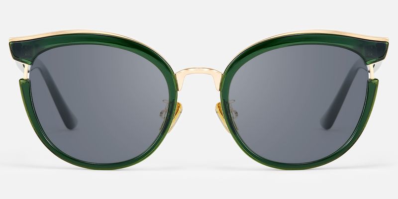 Retro Classic Hunter Green Sunglasses Cat Eye Shape