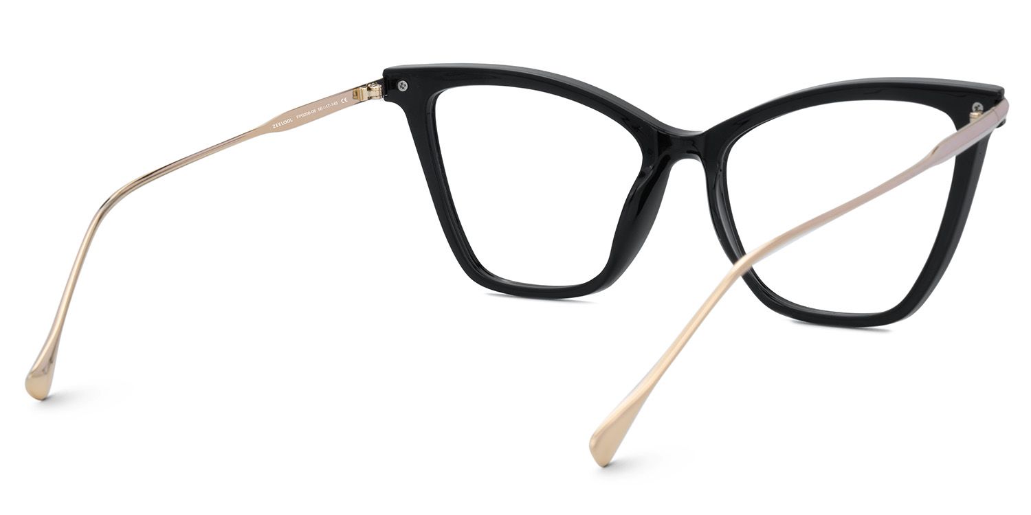Hilary - Butterfly Black Eyeglasses | Vooglam Side View