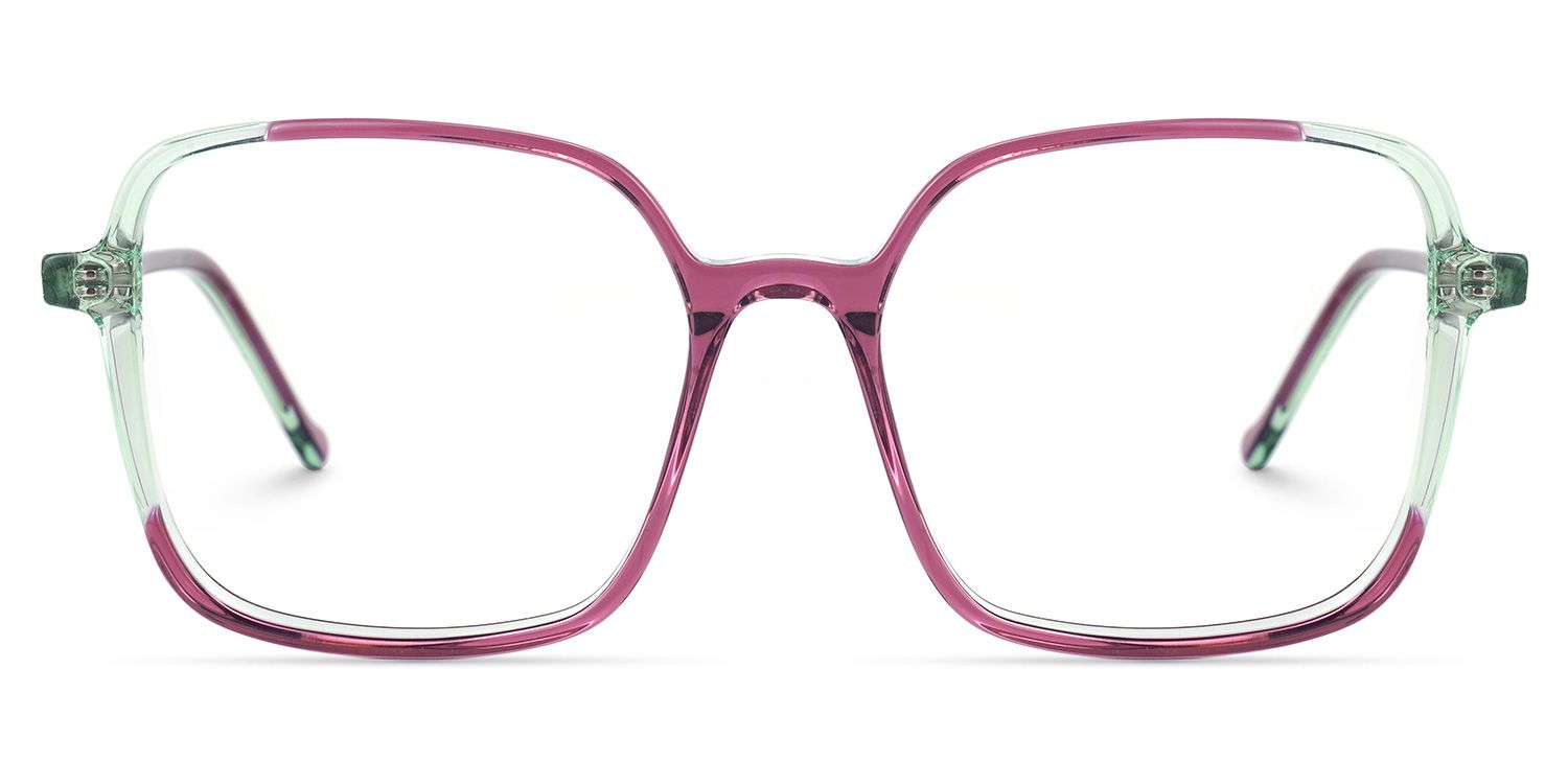 Delphina - Square Purple Eyeglasses | Vooglam Angle View