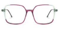 Delphina - Square Purple Eyeglasses | Vooglam Angle View