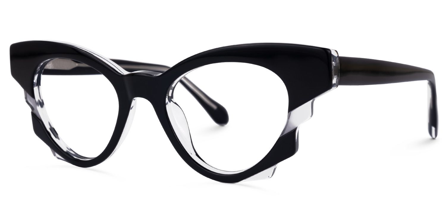 Agapito - Cat Eye Black Eyeglasses | Vooglam Front View
