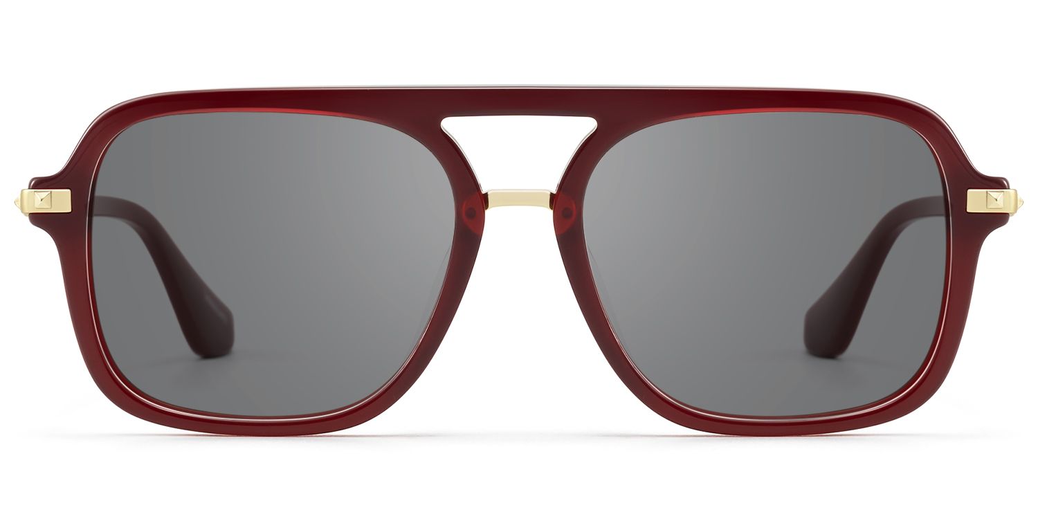 Marfa - Bold Red Frame Aviator Sunglasses | Vooglam Product Details 1