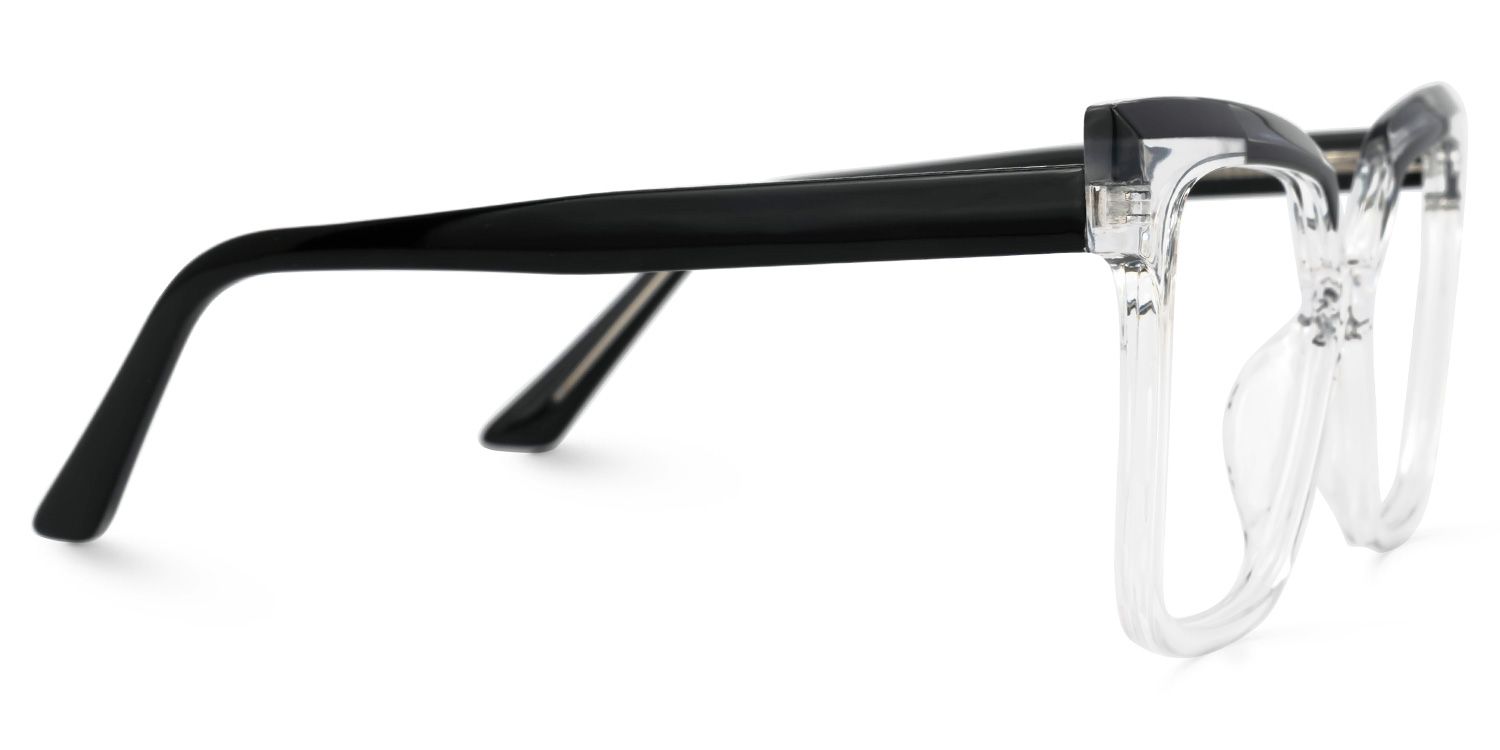 Istas - Square Crystal/Black Eyeglasses | Vooglam 4