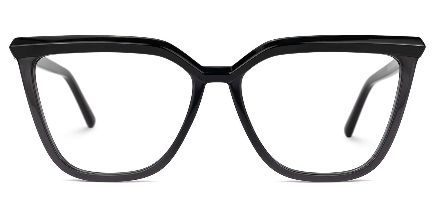 Darrah - Browline Grey Eyeglasses | Vooglam Angle View