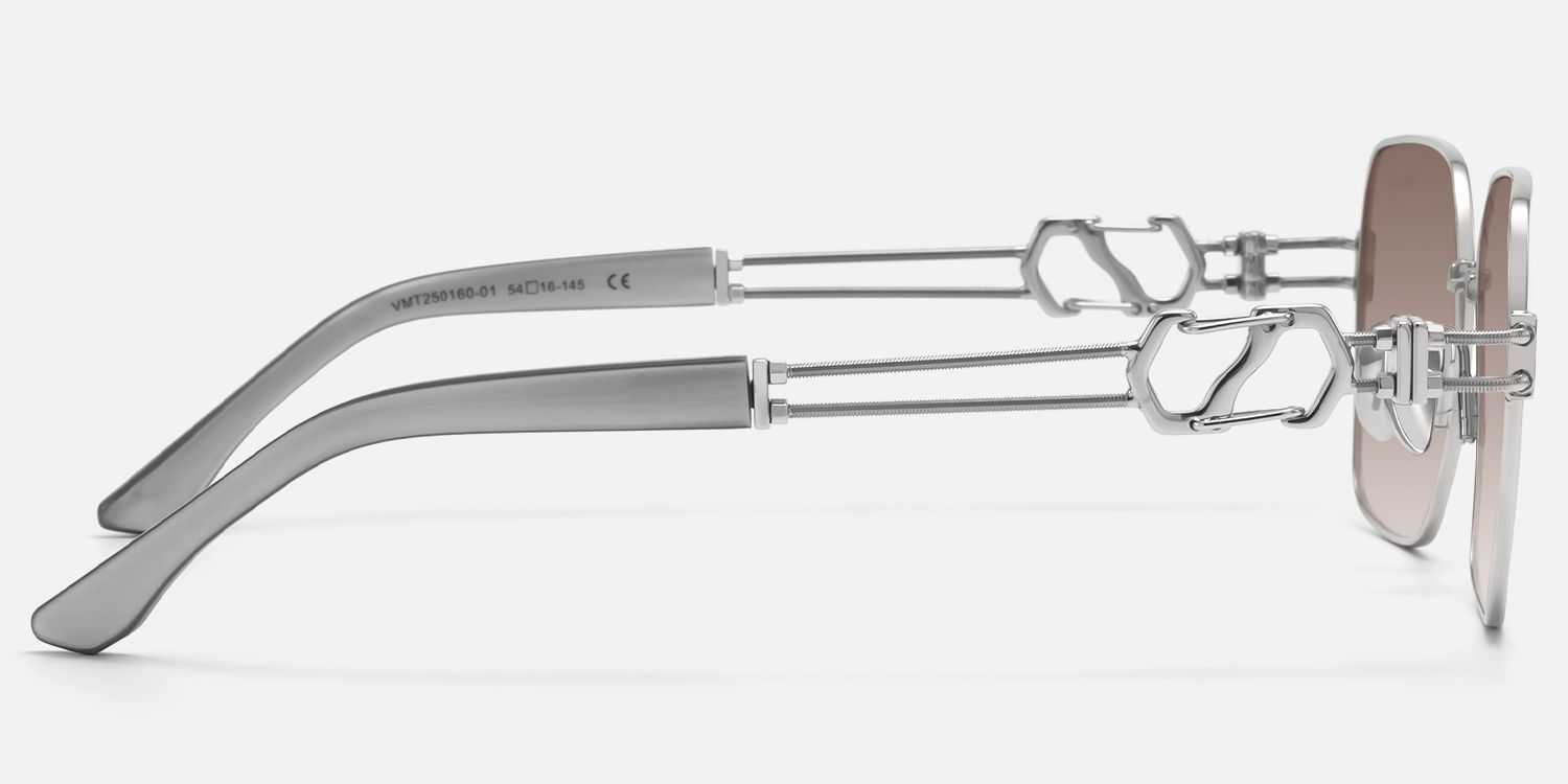The Architect - Silver Gradient Gray Sunglasses | Vooglam Side View