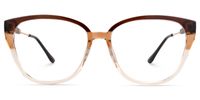 Eivor - Cat Eye Brown Eyeglasses | Vooglam Angle View