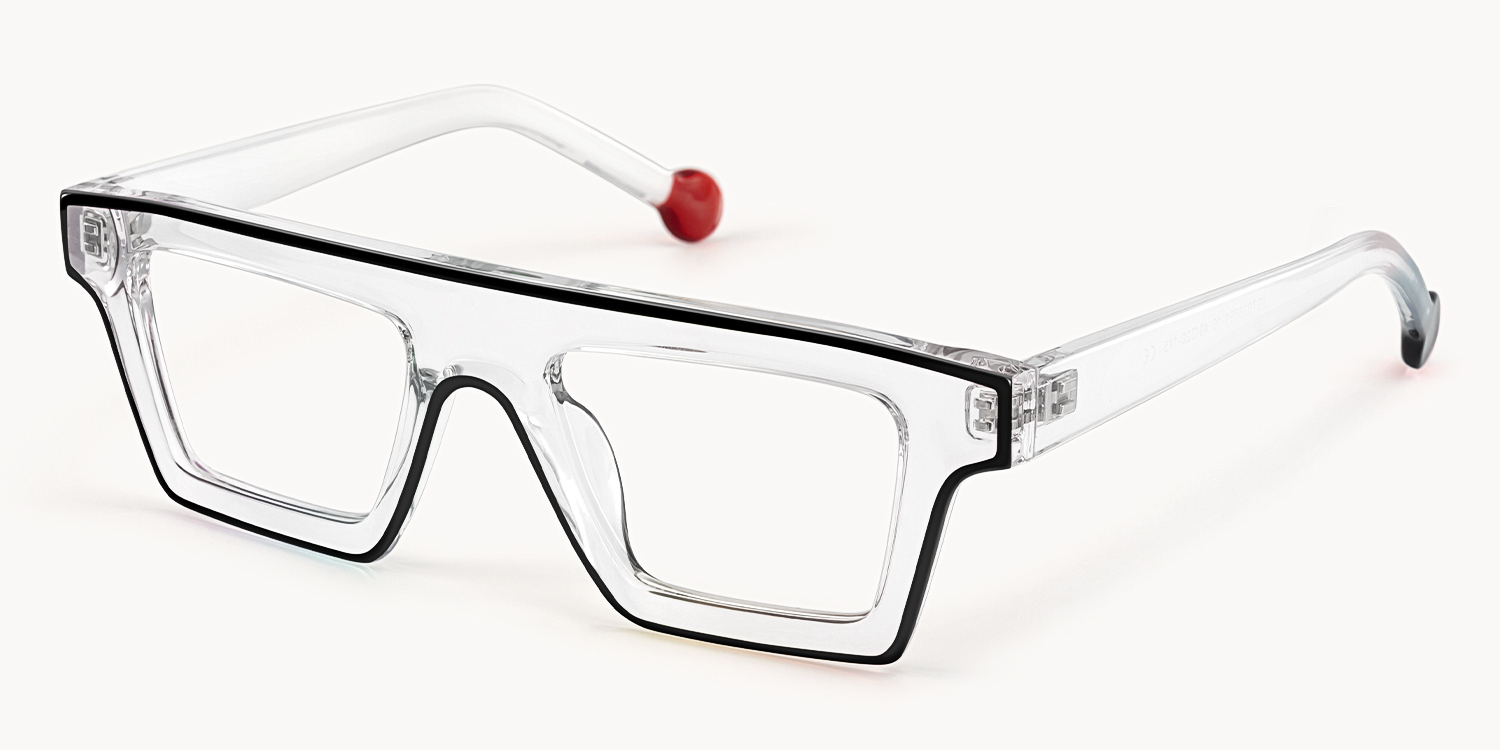 Treva - Bold Clear Glasses with Black Outline - 2