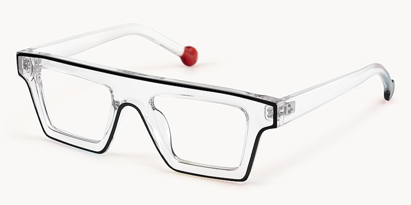 Treva - Bold Clear Glasses with Black Outline