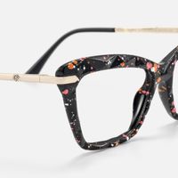 Annie - Rectangle Black Eyeglasses | Vooglam Design Details