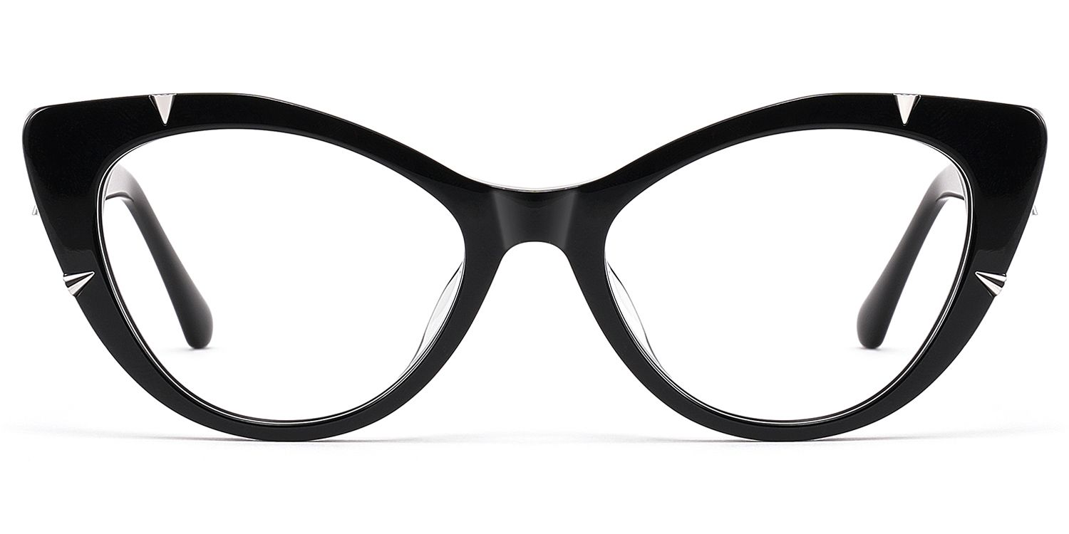 Slay - Cat Eye Black Glasses with Rivets | Vooglam Product Details 1