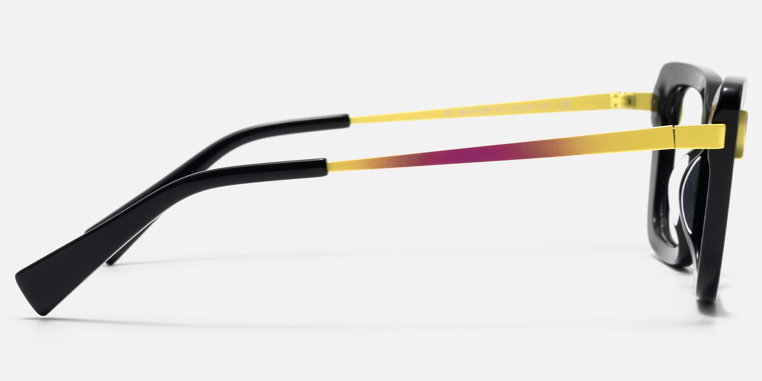 Nebula - Rectangle Black Eyeglasses | Vooglam Side View