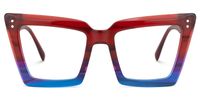 Eduardo - Square Blue/Red Eyeglasses | Vooglam Angle View
