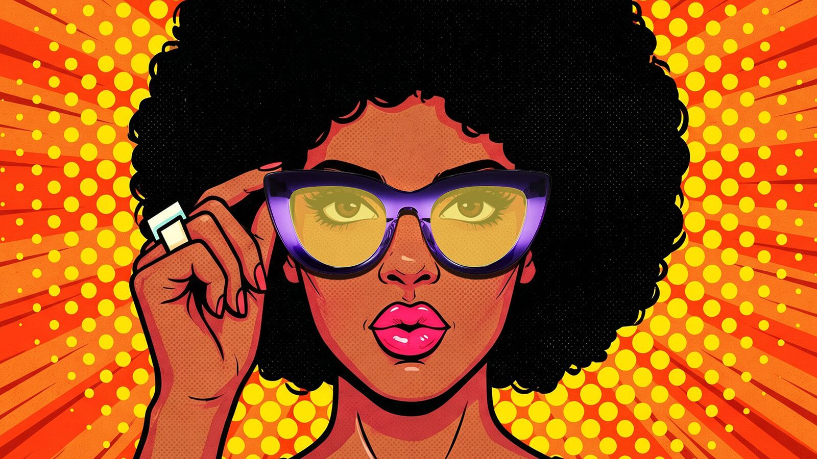 pop-art style of true glasses