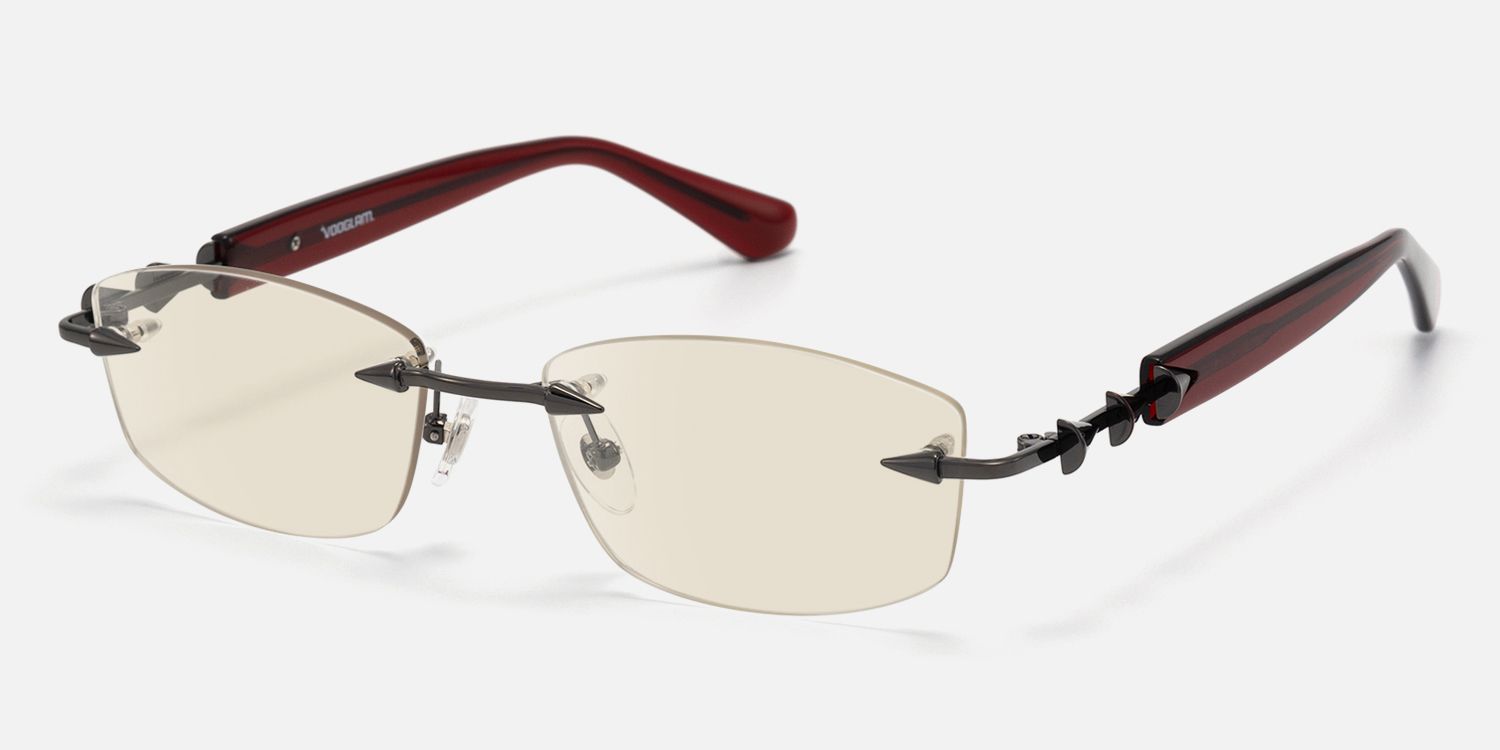 Fracture - Light Brown Tint Spike Sunglasses | Vooglam Front View