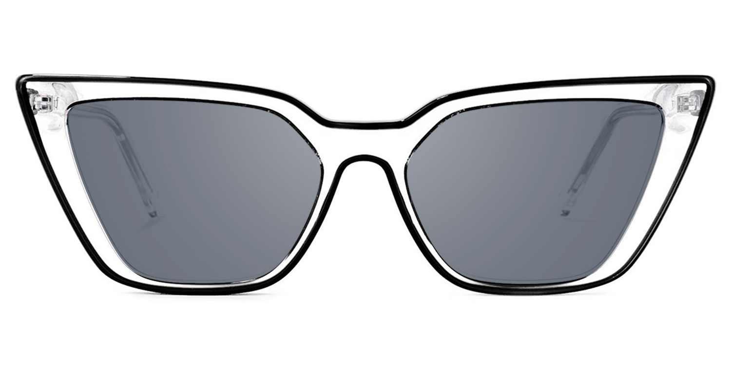 Lyuba - Rectangle Black Sunglasses - 1