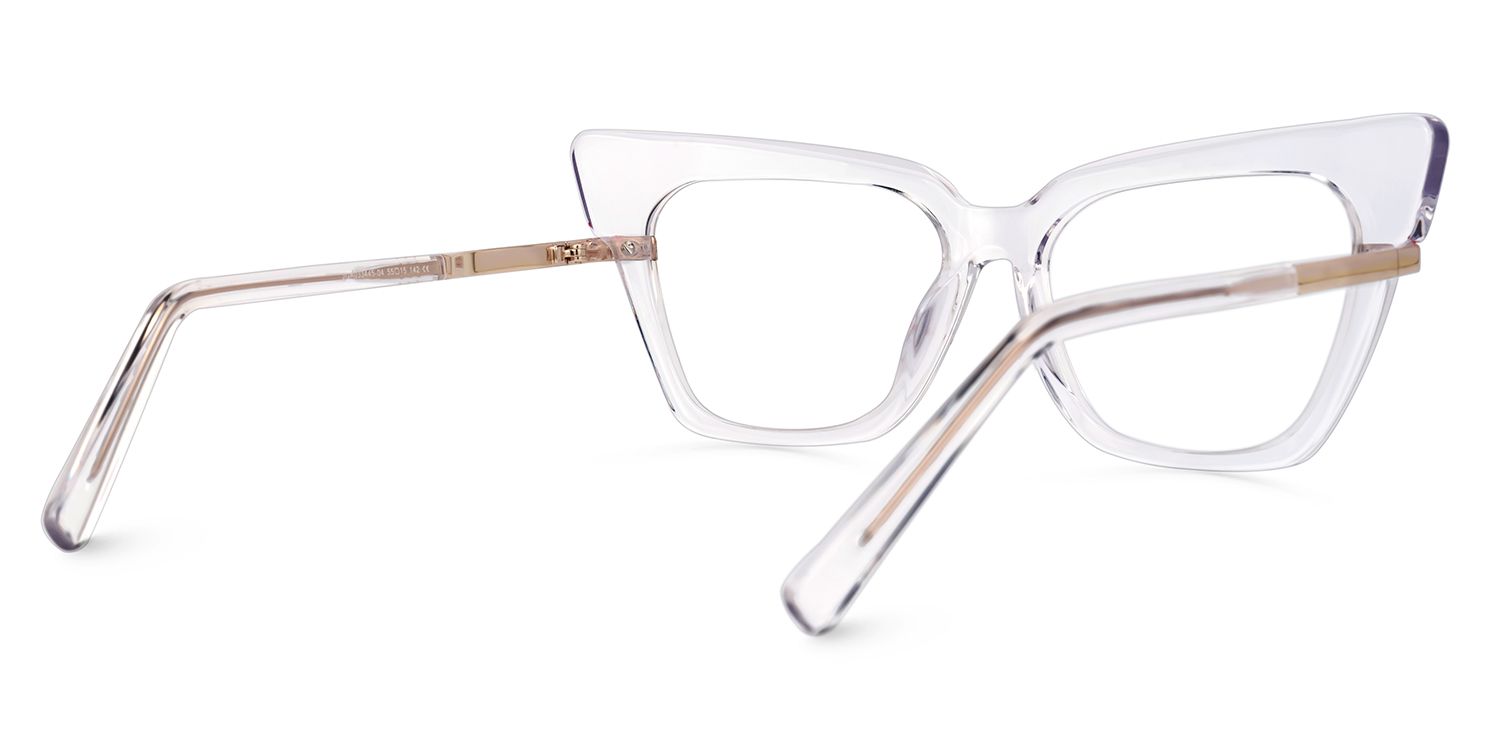 Mariana - Cat Eye Crystal Eyeglasses | Vooglam Side View