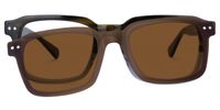Nafisa - Rectangle Brown Sunglasses | Vooglam Angle View