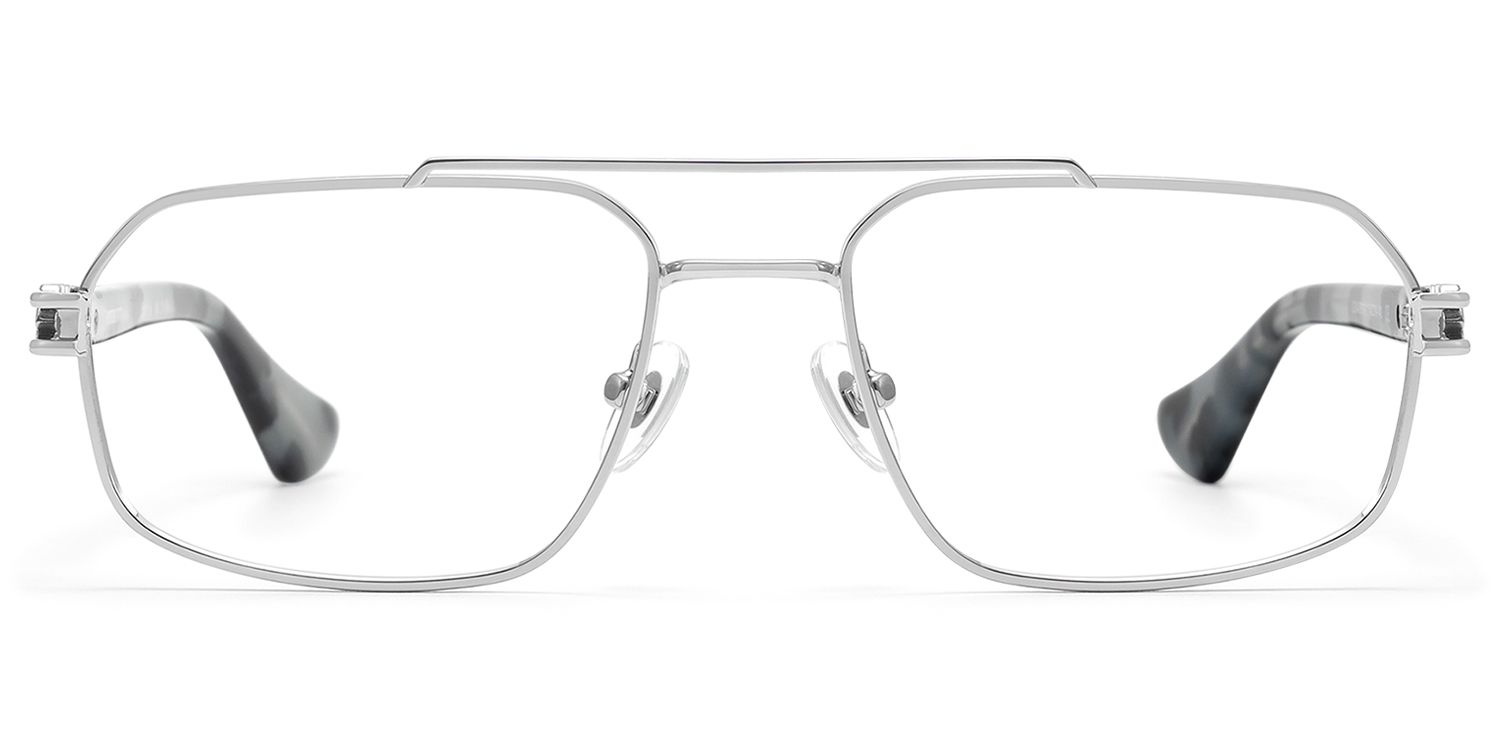 Lacey - Thin Metal Aviator Silver Glasses | Vooglam Product Details 1