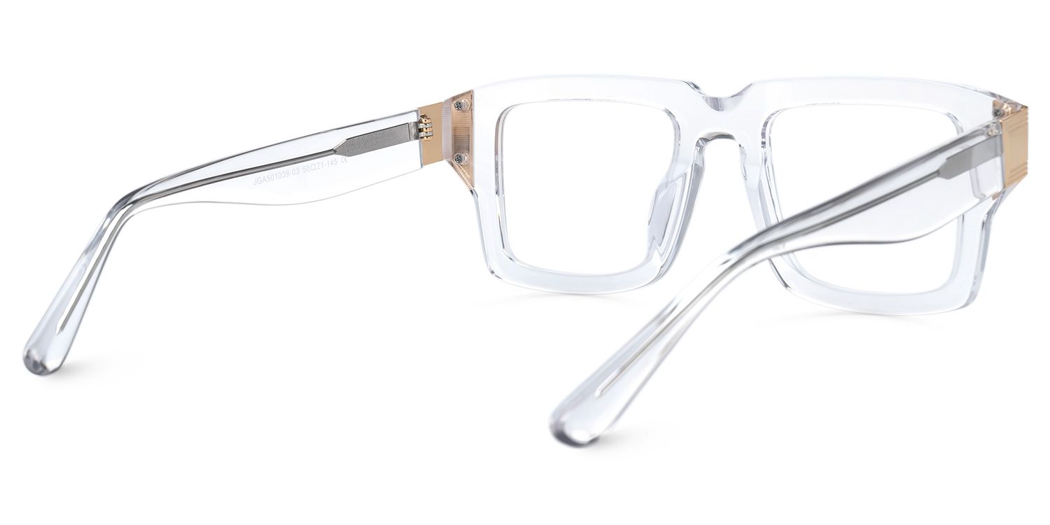 Emanita - Rectangle Crystal Eyeglasses | Vooglam Side View