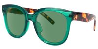 Vernetta - Square Dark/Green Sunglasses | Vooglam Front View