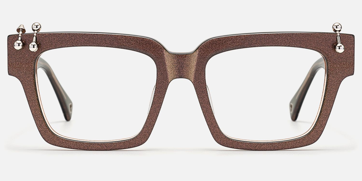 PIERCE - Square Red Acetate Eyeglasses | Vooglam Angle View