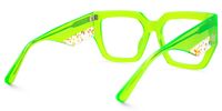 Nina - Square Green Eyeglasses | Vooglam Side View