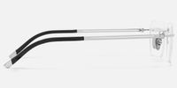 Glaze - Clean Fit Rectangle Silver Glasses | Vooglam Side View
