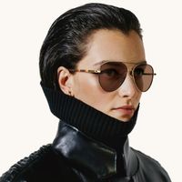 Joni - Aviator Two-tone Sunglasses | Vooglam On Model