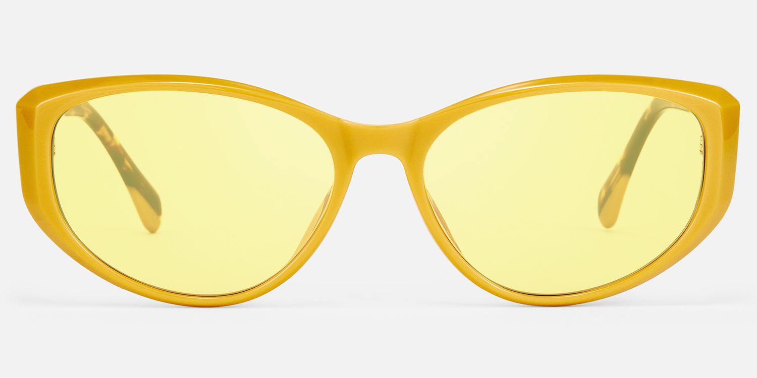 Macsen - Cat Eye Yellow Prescription Sunglasses | Vooglam Angle View