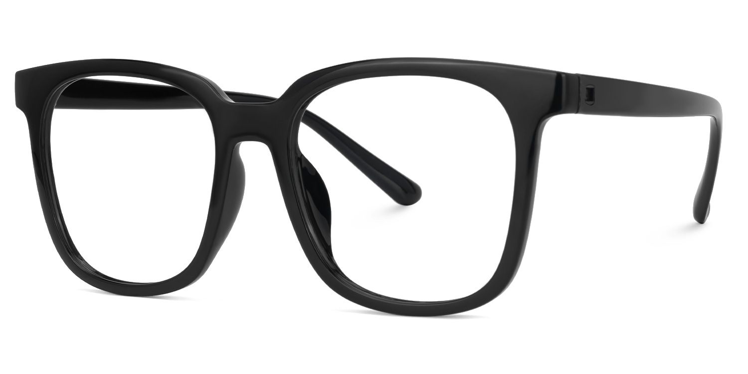 Faina - Square Black Eyeglasses | Vooglam Front View