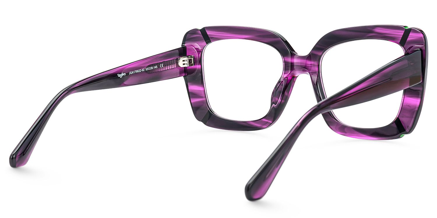Romey - Square Purple Eyeglasses | Vooglam Side View