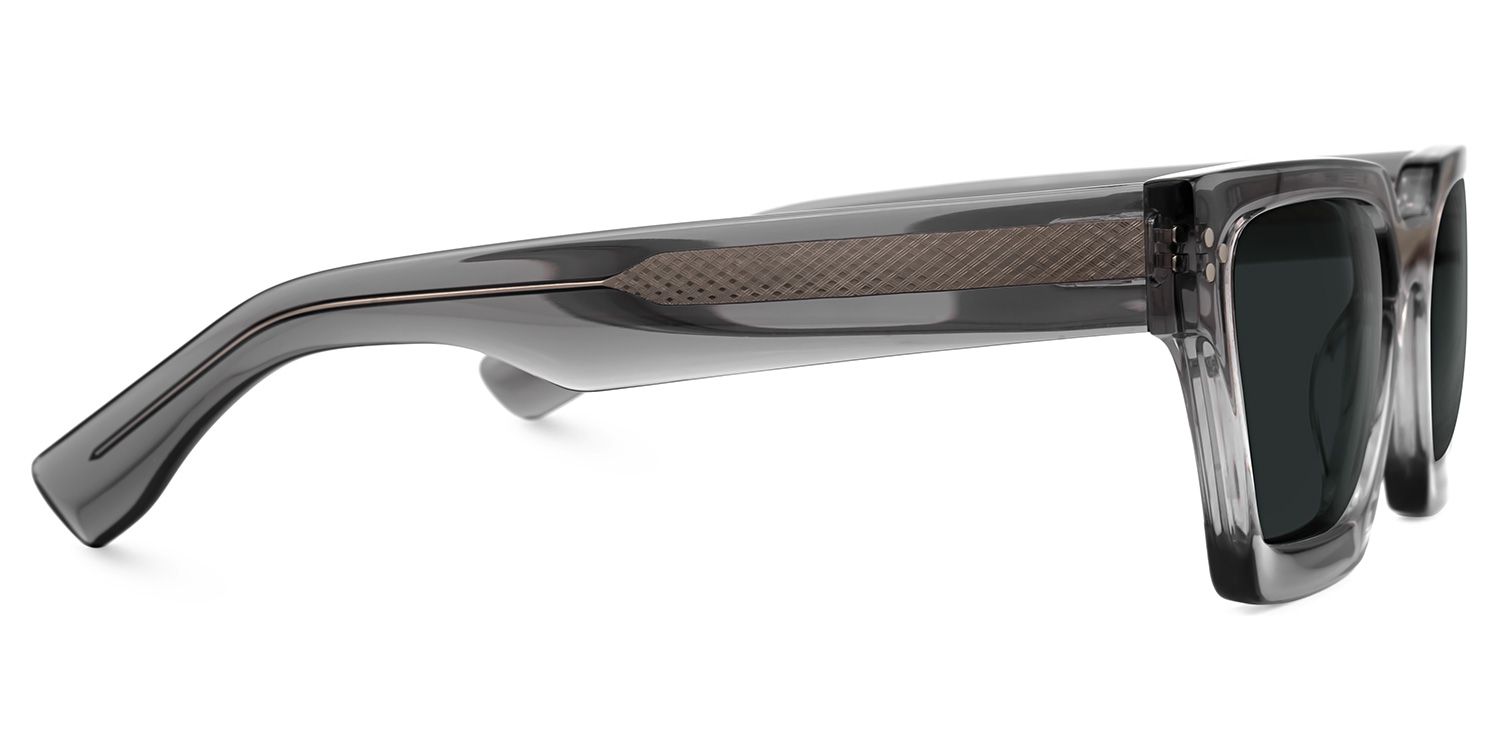Dejan - Rectangle Grey Sunglasses | Vooglam 4