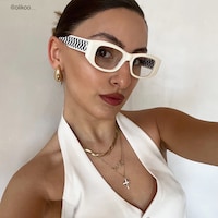 Banksy - Rectangle White Eyeglasses - 6